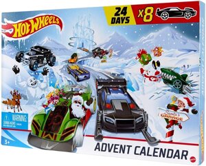 Набір Хот Вілс адвент календар 2020 Hot Wheels Advent Calendar 24 Day Holiday Surprises with Cars оригінал