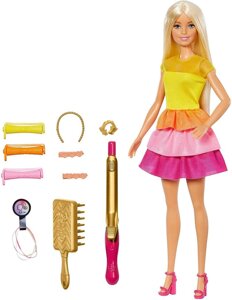 Набір лялька Барбі Розкішні волосся локони з плойкою Barbie Ultimate Curls Doll Blonde оригінал Mattel