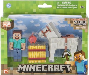 Стів та білий кінь Minecraft Steve White Horse White Horse With Horse Horse Original Jazwares