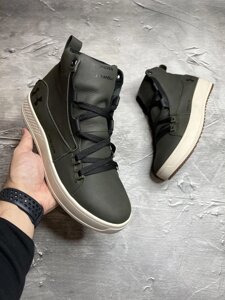 Черевики Зимові чоловічі шкіряні UNDER ARMOUR Tinker KHAKI! Брендові зимові черевики! Натуральна ШКІРА+ХУТРО!