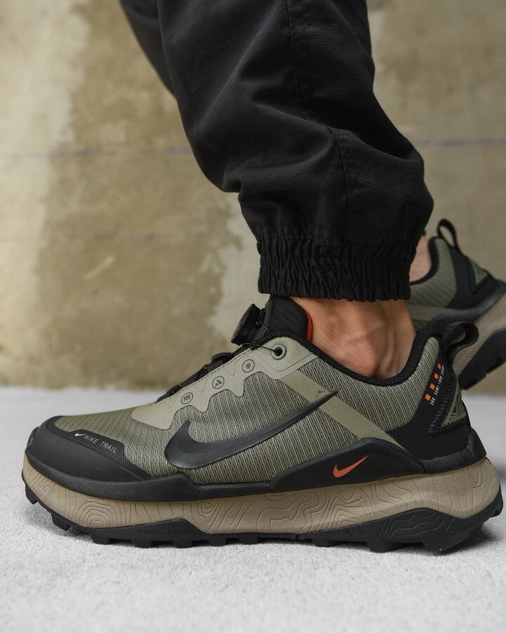 Чоловічі кросівки з автошнурівкою Nike trail olive НП4977 від компанії Intermarket - фото 1