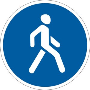 Дорожній знак 4.13 - Доріжка для пішоходів. Розпорядчі знаки. ДСТУ 4100: 2002-2014.
