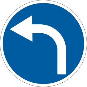 Дорожній знак 4.3 - Рух наліво. Розпорядчі знаки. ДСТУ 4100: 2002-2014.
