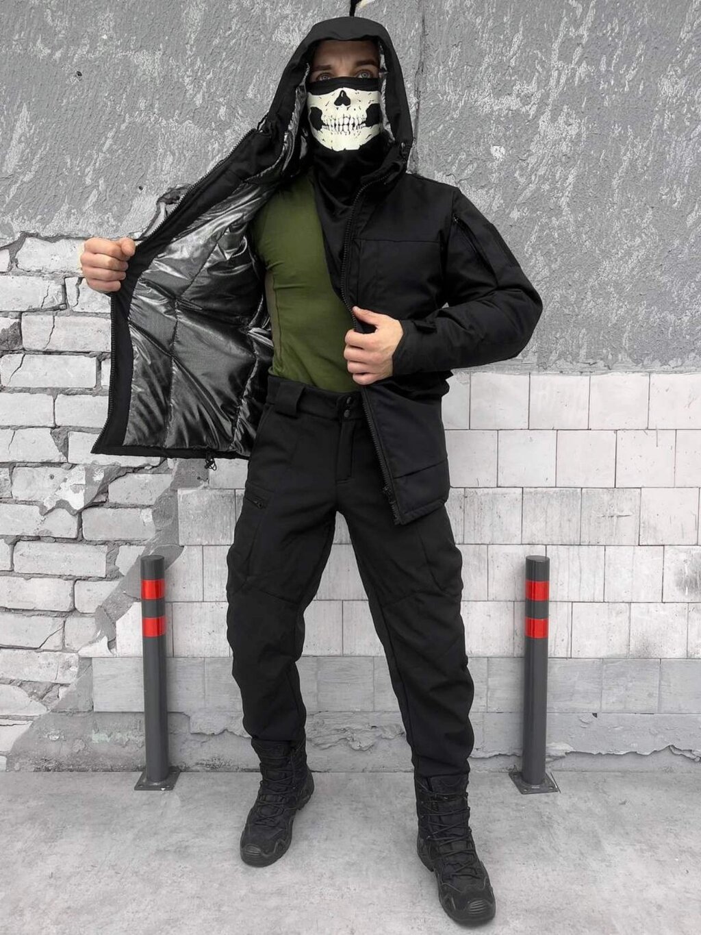 Костюм зимовий тактичний чорний Omni-Heat SWAT! Куртка + Штани Софт Шелл! Підкладка Omni-Heat! від компанії Intermarket - фото 1