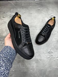 Кросівки чоловічі шкіряні BILLIONAIRE Snake Suede! Брендові чоловічі кеди! Натуральна ШКІРА+ЗАМШ!