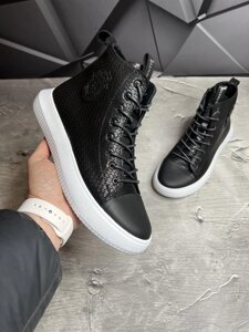 Кросівки високі чоловічі шкіряні BILLIONAIRE High Top! Натуральна ШКІРА!