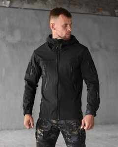 Куртка тактична Soft Shell MASAD Black! Тактична куртка чорна Софт Шелл на ФЛІСІ!