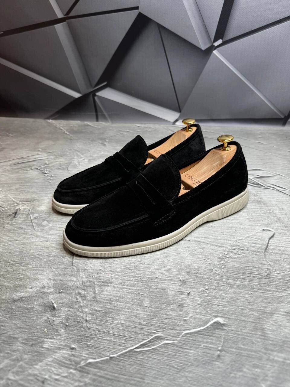 Лофери чоловічі замшеві BLACK Suede! Туфлі чоловічі Лофери чорні! Натуральна ЗАМША! від компанії Intermarket - фото 1