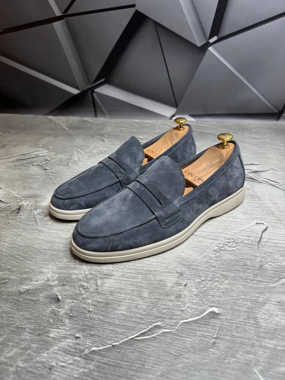 Лофери чоловічі замшеві GREY Suede! Туфлі чоловічі Лофери сірі! Натуральна ЗАМША! від компанії Intermarket - фото 1