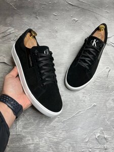 Кеди чоловічі шкіряні CALVIN KLEIN Black Suede! Брендові чоловічі кеди! Натуральна ЗАМША!