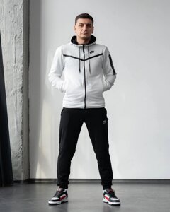 Спортивний костюм чоловічий NIKE Teach White! Матеріал Двонитка! Якість ТОП!