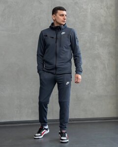 Спортивний костюм чоловічий NIKE Teach Grey! Матеріал Двонитка! Якість ТОП!