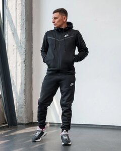 Зимовий Спортивний костюм чоловічий NIKE Teach Flecee Black! Матеріал Трьохнитка на Флісі! Якість ТОП! Осінь-Зима!