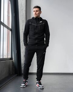 Спортивний костюм чоловічий NIKE Teach Black! Матеріал Двонитка! Якість ТОП!