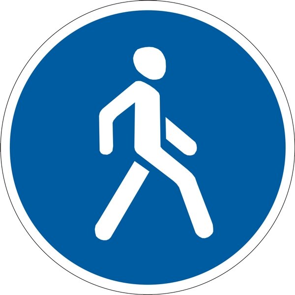 Дорожній знак 4.13 - Доріжка для пішоходів. Розпорядчі знаки. ДСТУ 4100: 2002-2014. - переваги