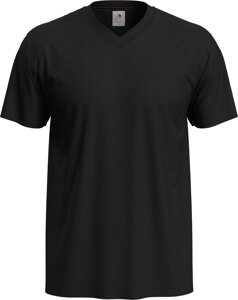 Футболка чоловіча ЧОРНА CLASSIC V-NECK ST2300 BLO. Бавовна 100%. V-подібний комірець.