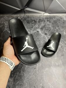 Шльопанці шкіряні чоловічі AIR JORDAN! Брендові літні тапки! Натуральна шкіра!