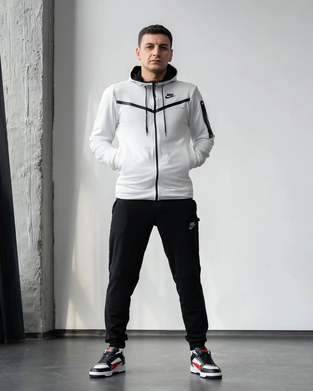 Спортивний костюм чоловічий NIKE Teach White! Матеріал Двонитка! Якість ТОП! від компанії Intermarket - фото 1