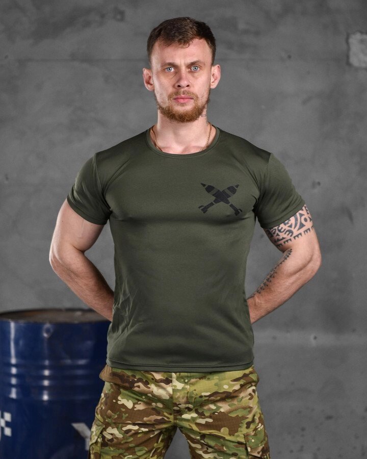 Тактична футболка потовідвідна Odin oliva снаряд ВТ6562 від компанії Intermarket - фото 1
