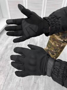 Зимові тактичні рукавички BLACK софт шелл на Флісі! Тактичні СЕНСОРНІ рукавички ЗИМА на Флісі!