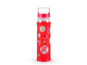 Gipfel пляшка для води levada 700мол. матеріал: боросилікатне скло силікон . колір: силікон червоний пластик (8340)