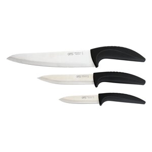 Gipfel набір ножів на підставці: ніж кухарський 20см ніж універсальний 13см ніж для чищення овочів 9см. матеріал леза: