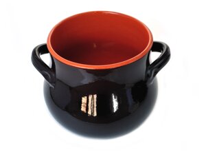 Горщик для жаркого 2,3 л De silva кераміка чорний, помаранчевий (ma082)