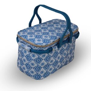 Термо-сумка для пікніка 25л Mazhura текстиль блакитний (mz1072-2)
