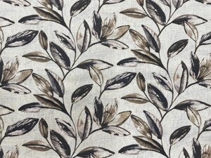 Декоративна тканинка листя на сірому фоні 180см тефлон.