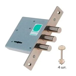 Замок врізний сувальдний Гардіан 10.01 Оригінал на 4 ключі без накладок