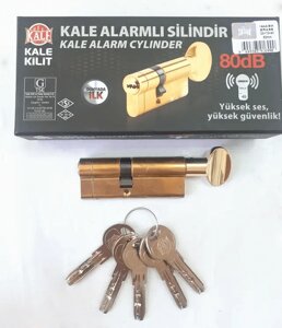 Циліндр Kale 164 ASM 30x10x40T 80 мм з сигналізацією та вертушкою жовтий
