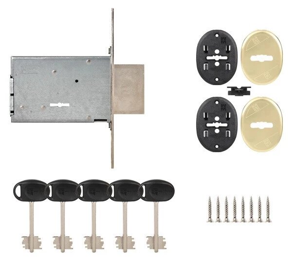 Замок врізний сувальдний MOTTURA 40.701 (50 мм) з накладками від компанії Інтернет-магазин "HOZ-DOM. COM. UA" - фото 1