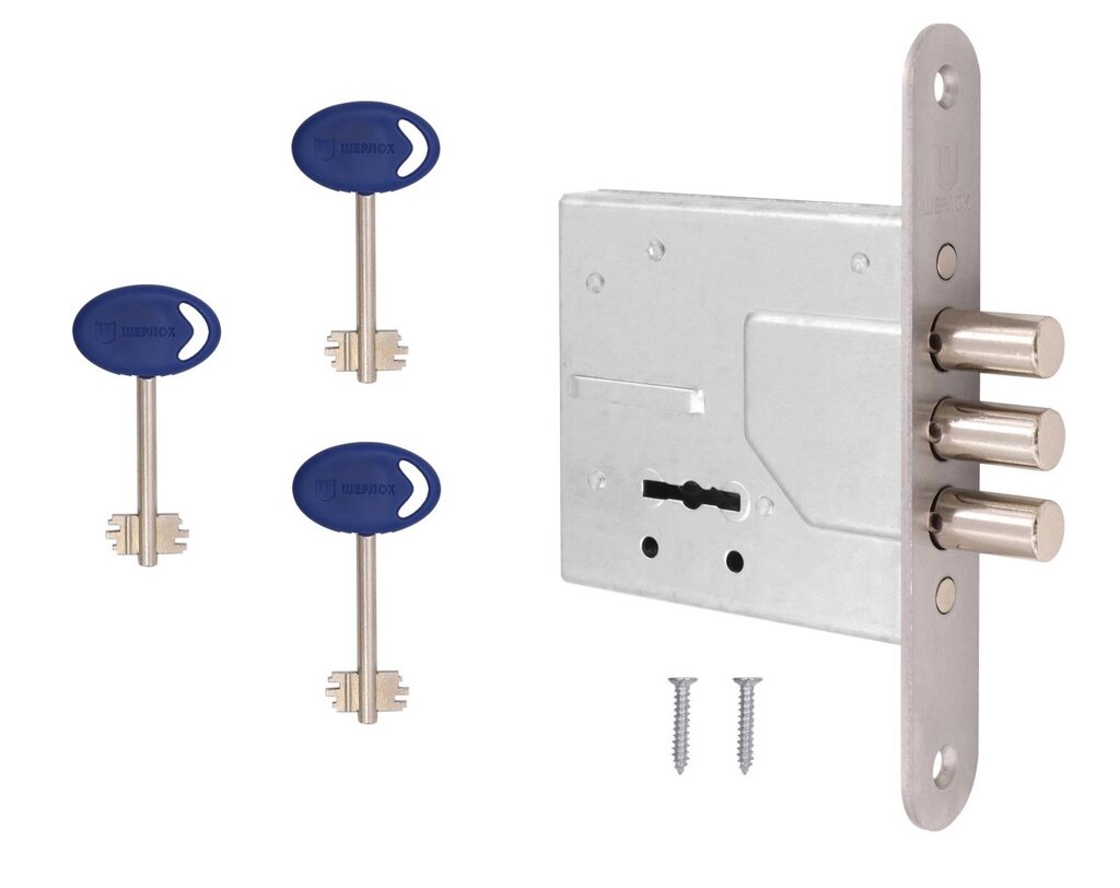 Замок врізний сувальдний Шерлок 03.13 на 3 ключі це аналог Про-Сам ЗВ8-8У/13 від компанії Інтернет-магазин "HOZ-DOM. COM. UA" - фото 1