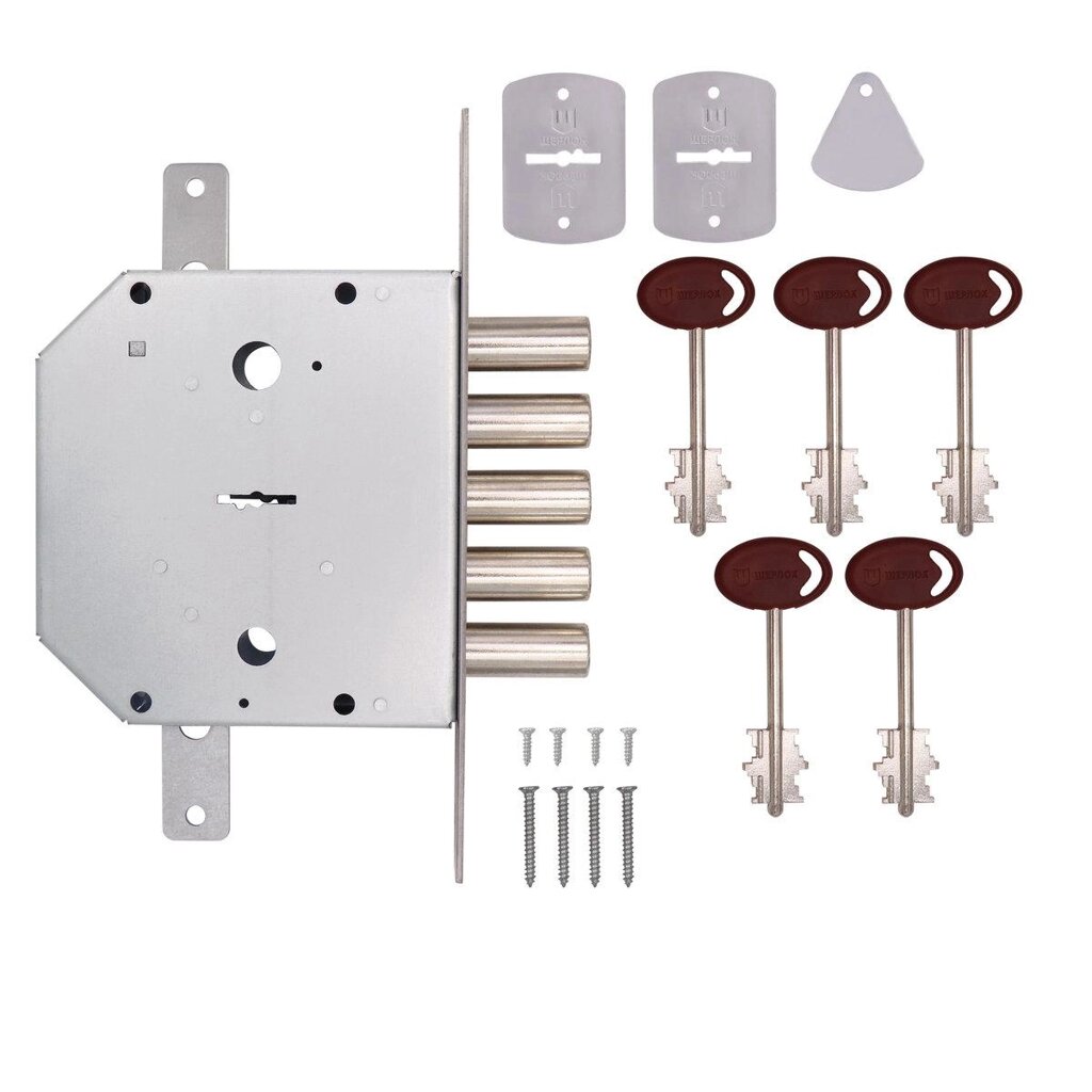 Замок врізний сувальдний Шерлок 06.02 с тягами від компанії Інтернет-магазин "HOZ-DOM. COM. UA" - фото 1