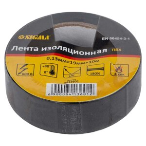 Ізолента ПВХ (чорна) 0.13мм19мм10м SIGMA (8413601)