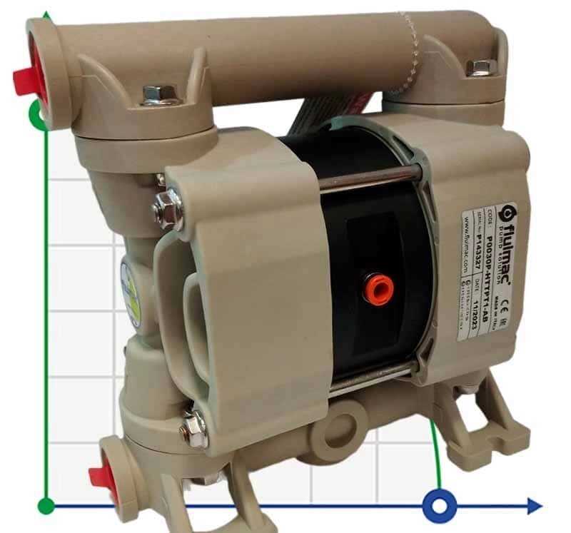 Мембранний насос для клею PHOENIX P30 PP HYTREL+PTFE/PTFE, 35 л/хв від компанії BTS-ENGINEERING - фото 1