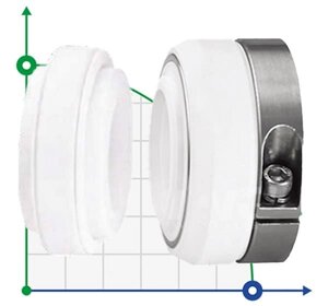 Ущільнення валу R-10T 3.1/4, SIC/SIC, PTFE, 304, V