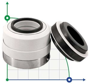 Ущільнення торцеве PTFE сильфонне R-WB2T 45, SIC/SIC, PTFE, 304