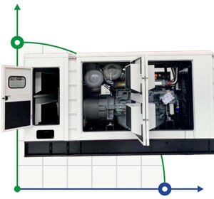 Промисловий дизельний генератор XHYP-1200GF з ATS, двигун Perkins 1600kVA, 1200kW, 380V/50HZ закритого типу