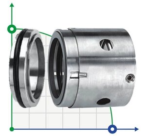 Ущільнення торцеве механічне R-JB104 75, TC/TC, VITON, 304, T5С