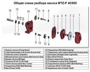 Гайка бронзова Loft Screw Bronze Nut поз.№2 до насоса MTZ-P 40/600, арт. 1015510