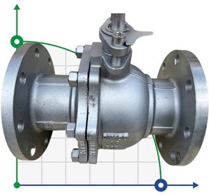 PN16 DN100 Кульовий кран з нержавіючої сталі AISI 316, Seat PTFE