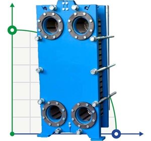 Пластинчастий теплообмінник S14-41 (трьохсекційний на три середовища)