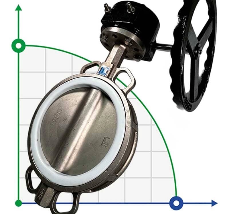 PN16 DN200 Засувка Батерфляй, корпус і диск із нержавіючої сталі AISI 304, Seat PTFE від компанії BTS-ENGINEERING - фото 1