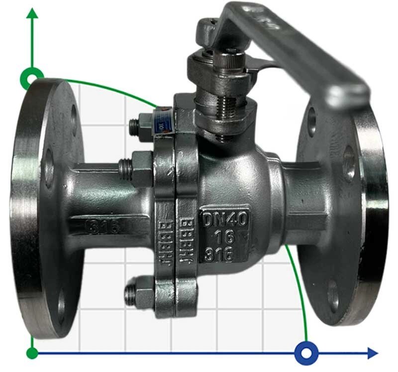 PN16 DN40 Кульовий кран з нержавіючої сталі AISI 316, Seat PTFE від компанії BTS-ENGINEERING - фото 1