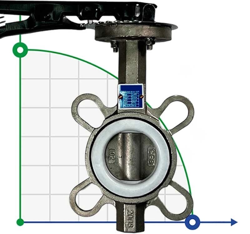 PN16 DN40 Засувка Батерфляй, корпус і диск з нержавіючої сталі AISI 304, Seat PTFE від компанії BTS-ENGINEERING - фото 1