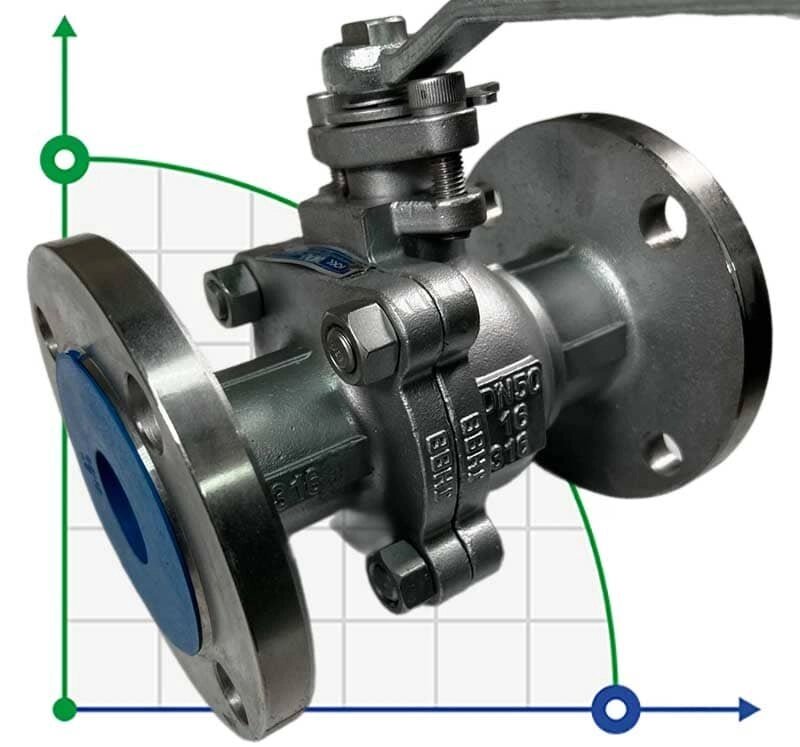 PN16 DN50 Кульовий кран з нержавіючої сталі AISI 316, Seat PTFE від компанії BTS-ENGINEERING - фото 1