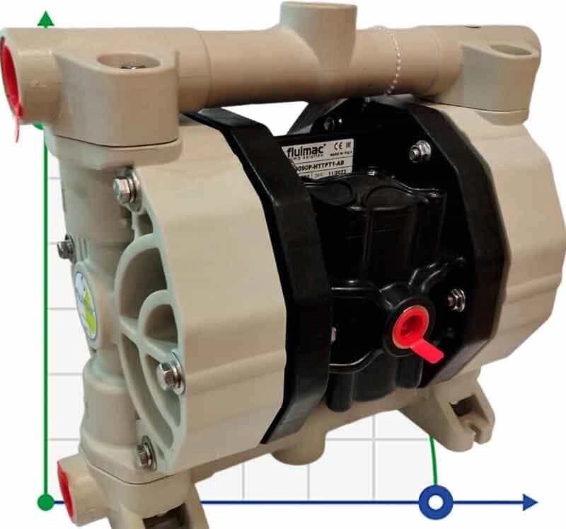 Пневматичний мембранний насос PHOENIX P90 PP HYTREL+PTFE, 100 л/хв для сірчаної кислоти від компанії BTS-ENGINEERING - фото 1