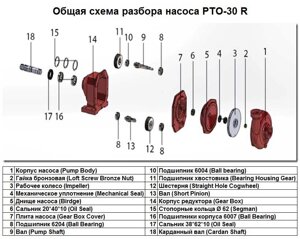 Підшипник хвостовика Bearing Housing Gear поз. 11 до насоса PTO-30 R, арт. 1016243