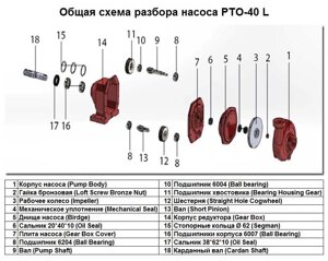 Підшипник хвостовика Bearing Housing Gear поз. 11 до насоса PTO-40 L, арт. 1016244